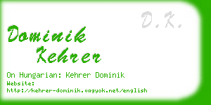 dominik kehrer business card